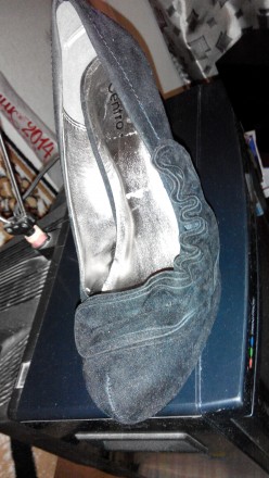 Туфли, натуральная замша, черные, р.39 (идут размер в размер, на широкую ножку, . . фото 4