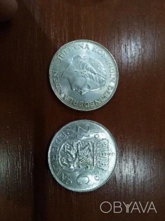 2 1/2 гульденов, Нидерланды, серебро 15 грн, оригинал. Цена за одну монету 450 г. . фото 1