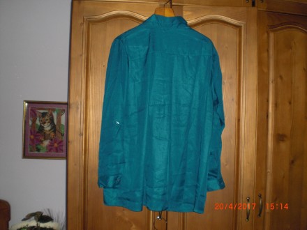 Блузка синя (нова).
Розмір - ХL.
Довжина 76 см, талія 1м 32 см, довжина рукава. . фото 3