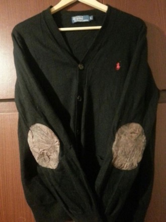 Кофта Polo by Ralph Lauren оригинал merino wool с кожаными вставками на локтях. . . фото 4