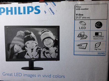 продам новые мониторы Philips 223V5LSB2/10
Официальная гарантия. . фото 1
