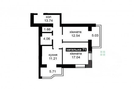 Общая площадь: 75,3 м2;
Жилая площадь: 35 м2;
Площадь кухни: 11,37 м2;
Этаж/этаж. . фото 6