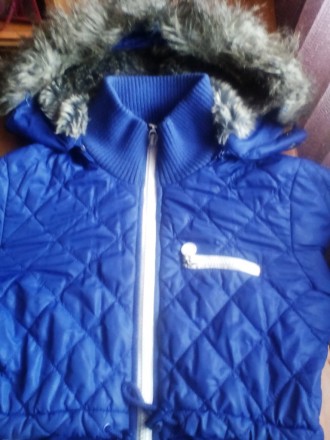 Стильная синяя курточка для девочки,девушки. Длина изделия 55 см. Ширина плеча 1. . фото 3