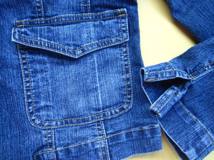 Стильный джинсовый пиджак ветровка E-Steem, р. L, идеальное состояние. Состав-76. . фото 5
