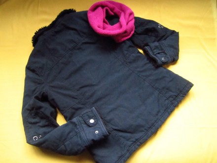 Фирменная куртка чёрного цвета с меховым воротником,100% коттон. Куртка на 2 сез. . фото 10