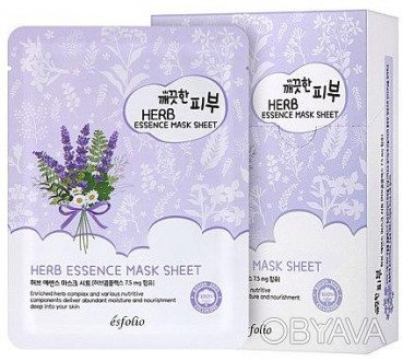 Маска тканевая для лица Esfolio Pure Skin Essence Herb Mask Sheet с травами cоде. . фото 1
