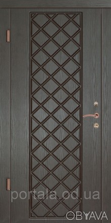Входная дверь «Мадрид» из модельного ряда «Стандарт» с рельефным узором в виде р. . фото 1