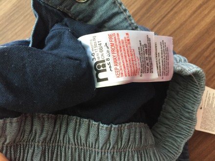 Продам новые джинсы Mothercare на х/б подкладке 3-6 месяцев Длина 35 см до пампе. . фото 5