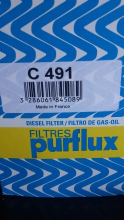 Топливный фильтр PURFLUX C491 Renault Master, Trafic 
(1.9, 2.5, 3.0) после 200. . фото 2