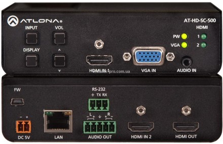 Коммутатор-масштабатор от Atlona позволяет подключать до двух HDMI и одного VGA . . фото 2