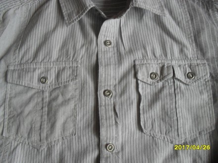 Сорочка у смужку сірого кольору  у відмінному стані рукав довгий+заворот.Дві наг. . фото 4