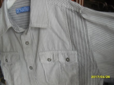 Сорочка у смужку сірого кольору  у відмінному стані рукав довгий+заворот.Дві наг. . фото 7