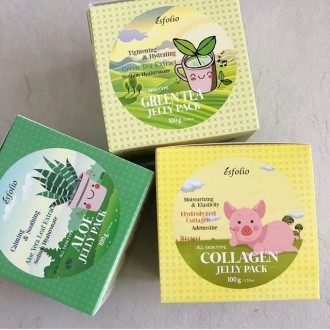 Маска желе для лица Esfolio Green Tea Jelly Pack с экстрактом зеленого чая – сов. . фото 4
