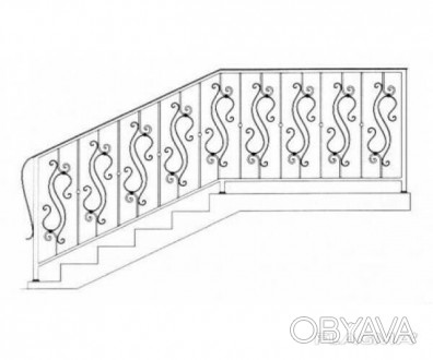 Кованые лестничные ограждения представляют собой оригинальный орнамент, произвед. . фото 1