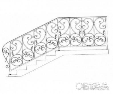 Кованые лестничные ограждения представляют собой оригинальный орнамент, произвед. . фото 1