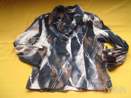 Коттоновый летний пиджак на 3 пуговицы,в отличном состоянии.ПОГ 52см, ПОТ 47см,П. . фото 1