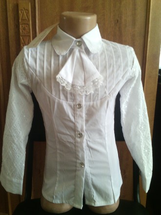 Красивая, нарядная блузка для девочки, длина по спинке 50 см, рукав от плеча 44,. . фото 2