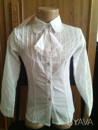 Красивая, нарядная блузка для девочки, длина по спинке 50 см, рукав от плеча 44,. . фото 1