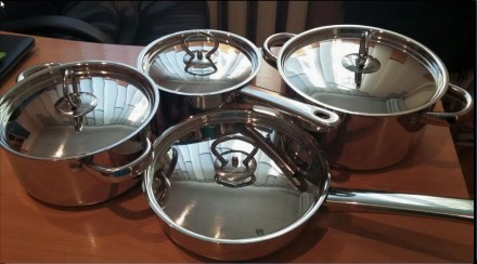 Набор посуды из пищевой  нержавеющей стали с толстым дном!   4 предмета - кастрю. . фото 2