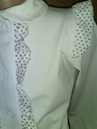 Блузка для девочки, Б/У, в хорошем состоянии, длина по спинке 48, рукав от плеча. . фото 3