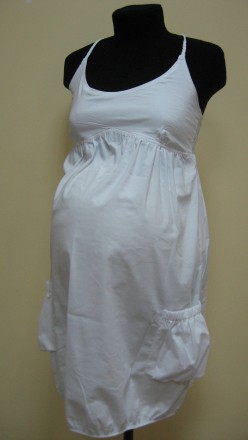 Хлопковый белый сарафан для беременных, мод. 3214 ("Эксклюзив", Украина). 
Опис. . фото 3