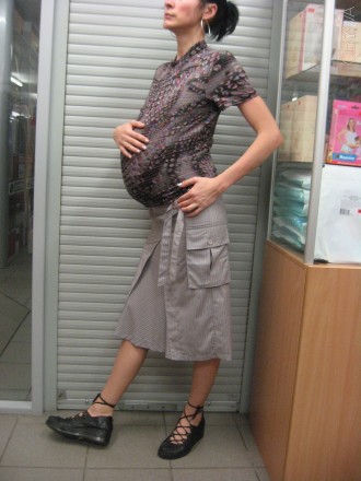 Летняя хлопковоая юбка для беременных ("Илифия", Украина). 
Описание: боковые к. . фото 9