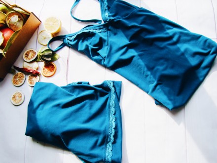 Синяя (цвет темно-бирюзовый) дизайнерская пижамка украинского производителя OlaN. . фото 5