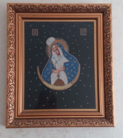 Ручная вышивка икон и картин чешским бисером с использованием жемчуга, страз и н. . фото 3