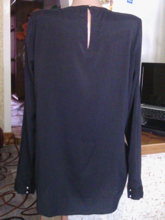 Нарядная блуза черного цвета, размер 46-48, состояние отличное.. . фото 4