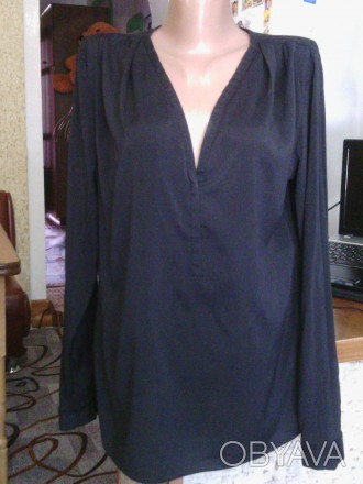 Нарядная блуза черного цвета, размер 46-48, состояние отличное.. . фото 1