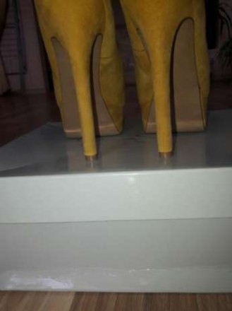 Туфли "Jessica Simpson" натуральный замш, кожа. Размер 35.5. Высота каблука 13 с. . фото 5