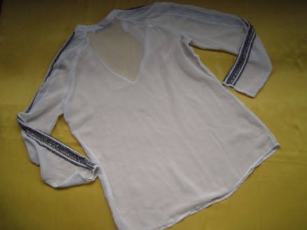 Фирменная блузка накидка с бисером Zara,Индия. ПОГ 49см, длина рукава от горлови. . фото 5