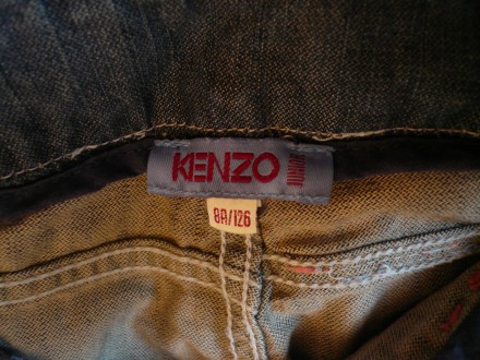 Бриджи джинсовые KENZO б/у. Размер 8 лет/126 см. 100% хлопок. Состояние очень хо. . фото 4