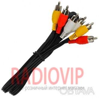 Шнур соединительный 3RCA х 3RCA, 1,2метра. . фото 1