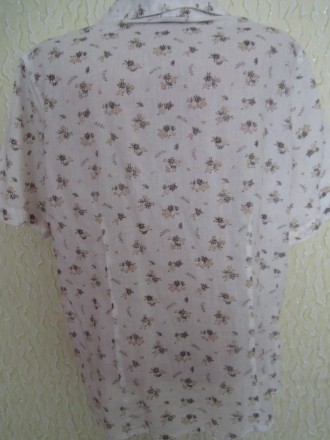 Женская новая белоснежная рубашка в цветочек ,"c.a.r.o", Германия.Застёжка спере. . фото 6