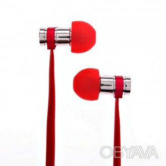 Гарнитура наушники Remax RM-565i Red (metal + mic + button call answering) (4-01. . фото 1