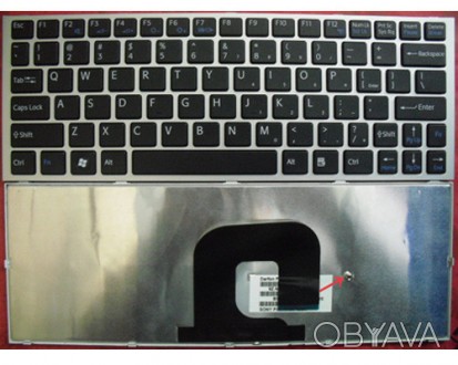 Клавиатура для ноутбуков Sony Vaio VPC-YA, VPC-YB черная с серебристой рамкой UA. . фото 1