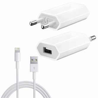 
Сетевое зарядное устройство Apple USB 1A + cable Lightning Foxсonn white (RL052. . фото 2