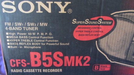 Магнитола кассетная переносная SONY B5S MK2
(б/у, отл. исправное сост., FM/AM р. . фото 8