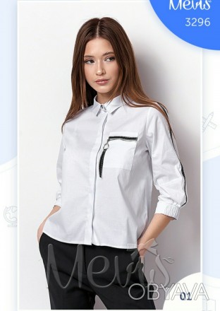 Сорочка з довгим рукавом для дівчинки підлітка ТМ Mеvis, 3296 білого кольору.
З. . фото 1