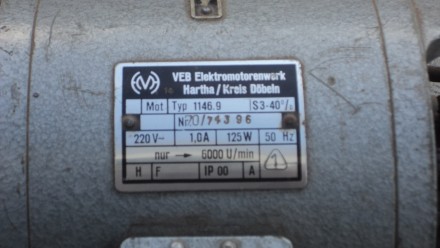 Электродвигатель VEB Elektromotorenweak Hartha/Kreis döbeln  
L - 330мм
Диамет. . фото 3
