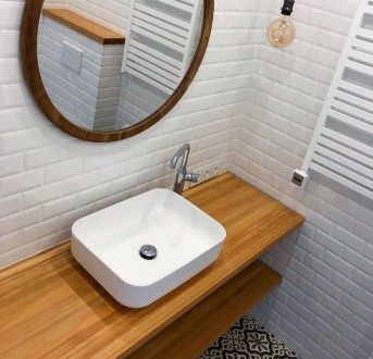  Дерево в ванной комнате - это стильно, современно и практично. ?Лиственница Сиб. . фото 10