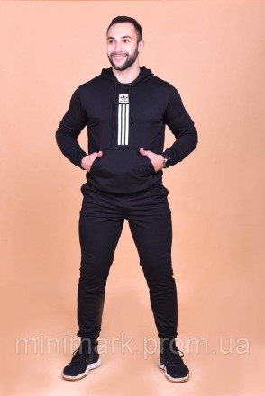 Спортивный мужской черный Adidas
Материал: турецкая двухнитка 
Размеры: 46, 48, . . фото 2