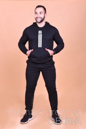 Спортивный мужской черный Adidas
Материал: турецкая двухнитка 
Размеры: 46, 48, . . фото 1