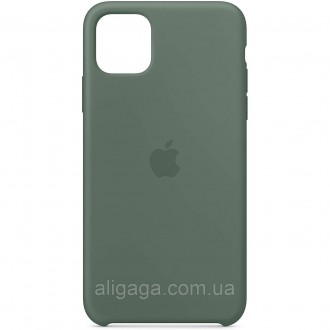 Чехол Silicone case (AAA) для Apple iPhone 11 (6.1") (Зеленый / Pine green). . фото 3