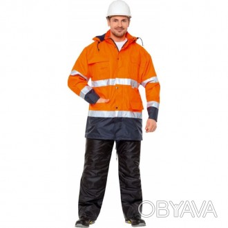 Сигнальная куртка для защиты от ветра, воды и общепроизводственных загрязнений с. . фото 1