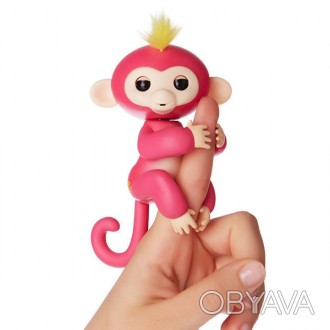 Интерактивная обезьянка Happy Monkey РозоваяИнтерактивная ручная обезьянка - мил. . фото 1