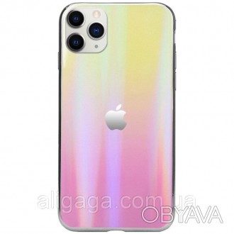 TPU+Glass чехол Gradient Aurora с лого для Apple iPhone 11 Pro (5.8") (Фиолетовы. . фото 1