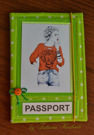 Тканевая обложка на паспорт ручной работы выполнена в стиле скрапбукинг. Ткань о. . фото 2