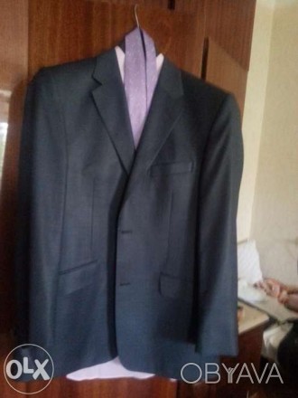 Продам костюм размер 48 рост 5 (185) серо-синий отлив. шерсть.Италия. . фото 1